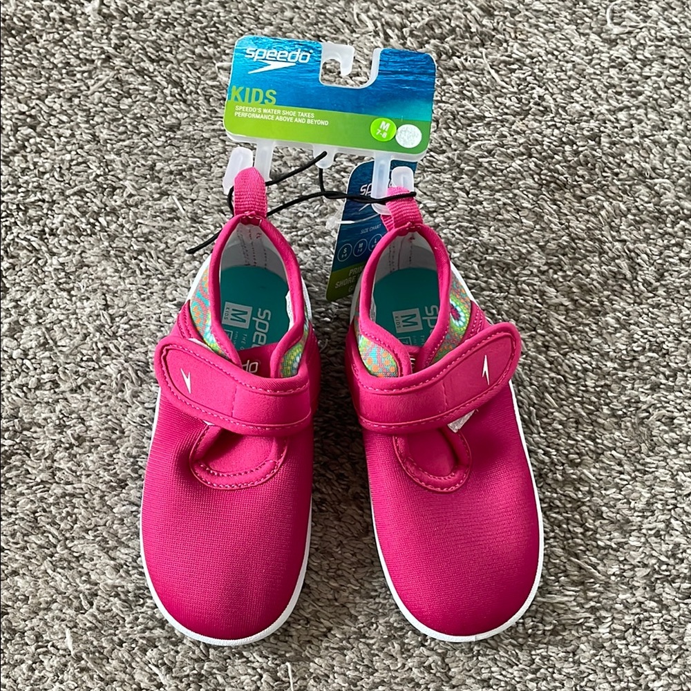 Speedo Pink Slip-On Water Shoes with Velcro Strap